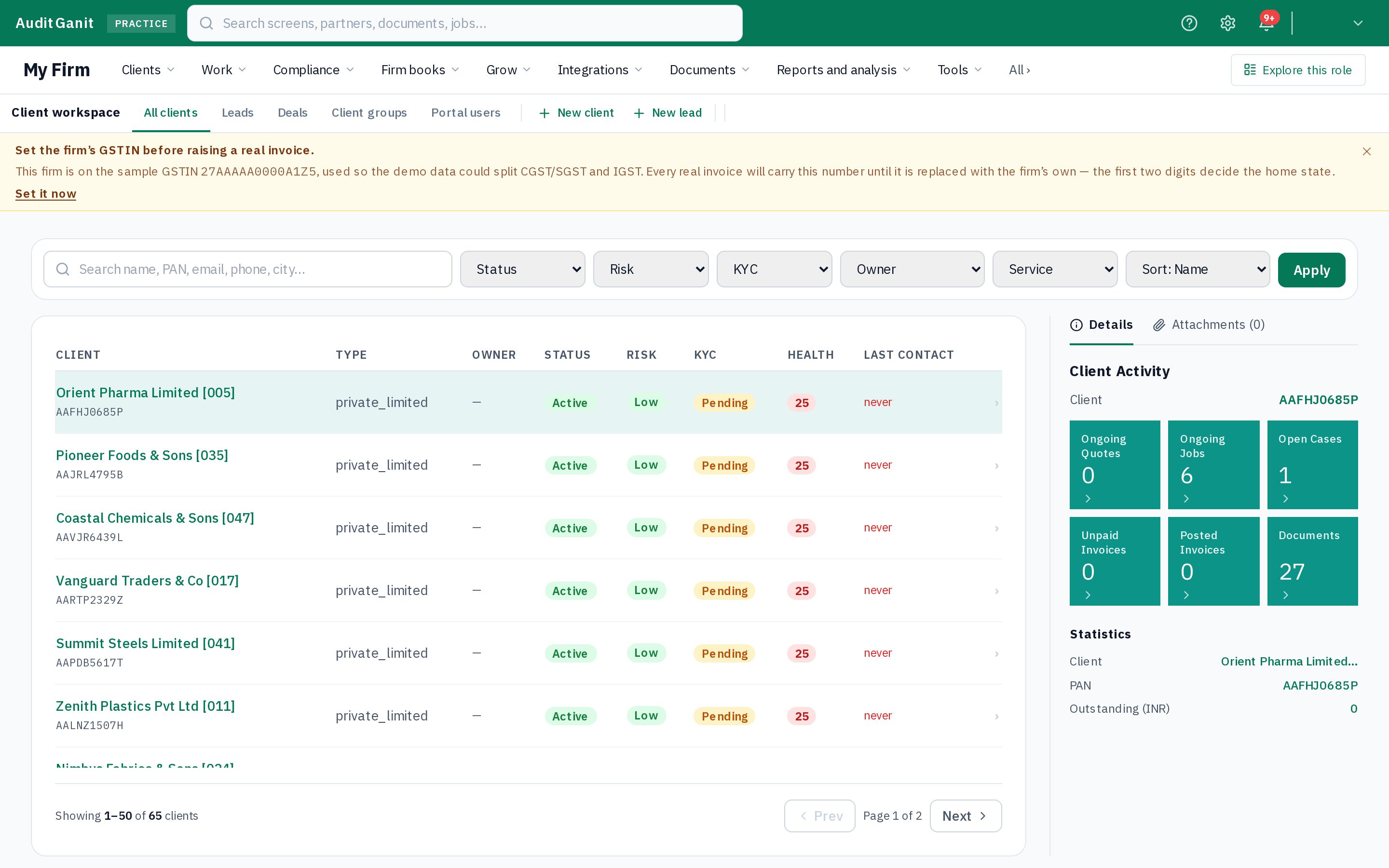 Client register